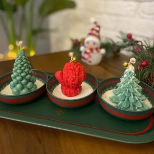 üçü bir arada soya wax mum