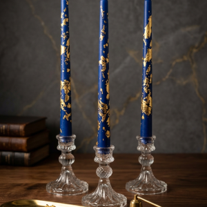 Mavi 3’lü şamdan mum